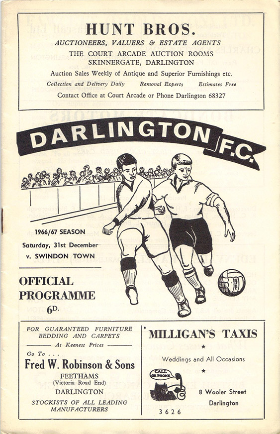 <b>Saturday, December 31, 1966</b><br />vs. Darlington (Away)